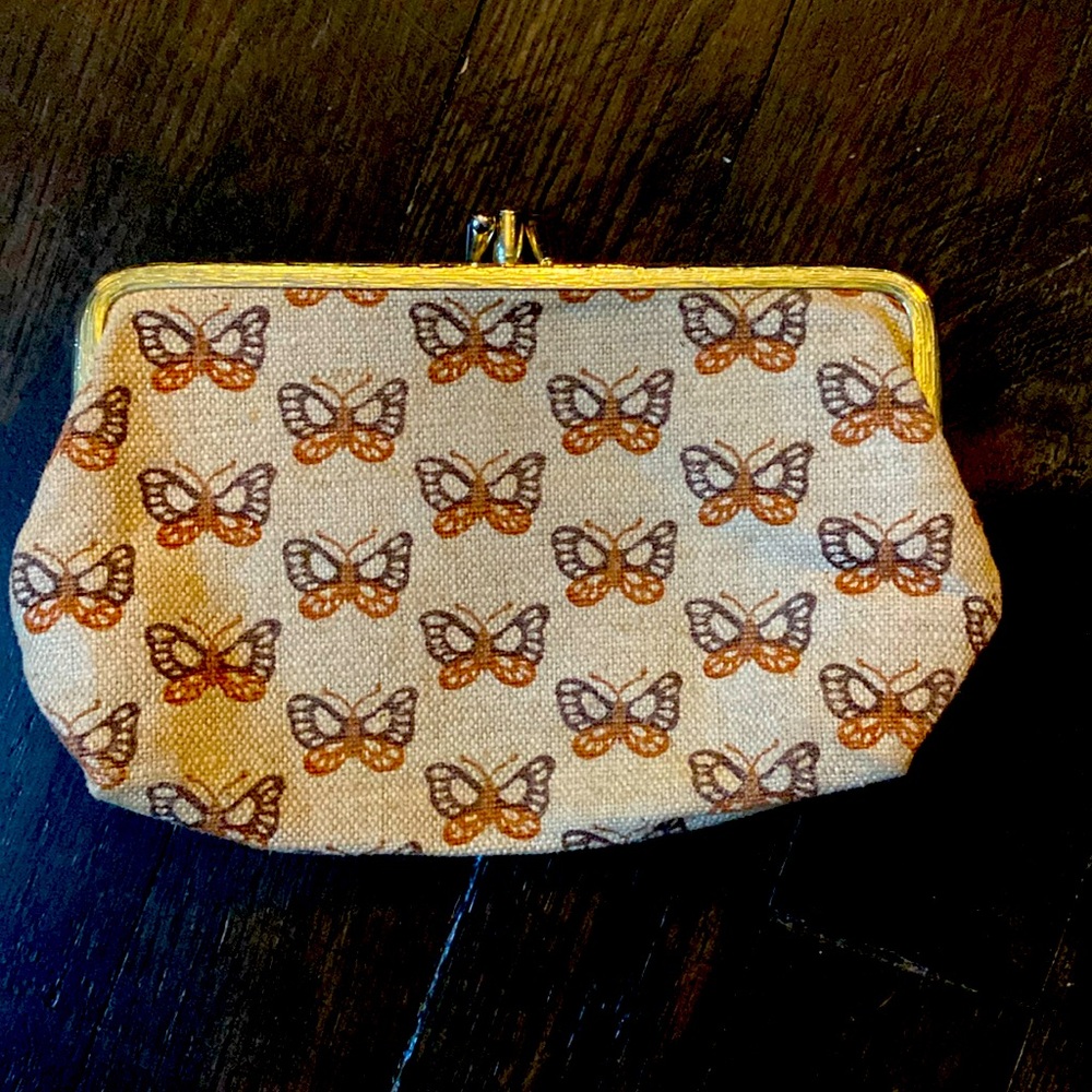Vintage Butterfly Change Purse Clutch